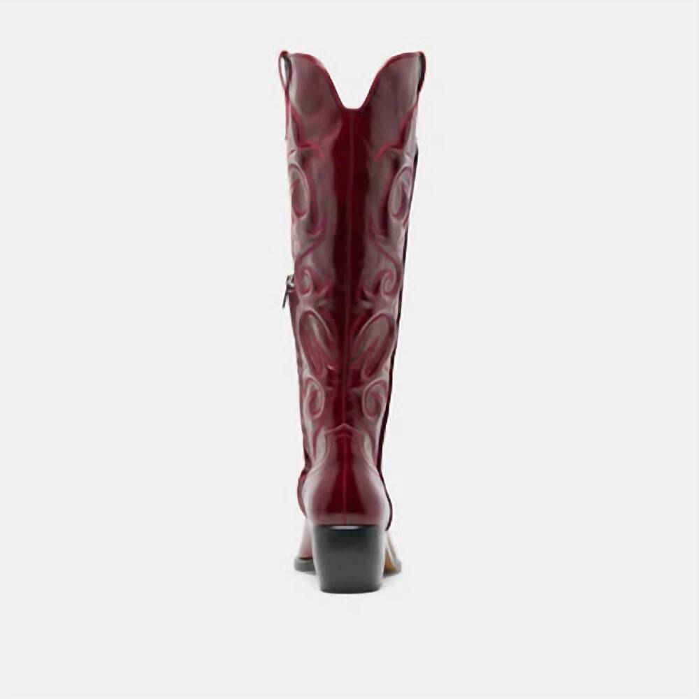 NEW DOLCE VITA women's mirla leather boots in oxblood - Picture 5 of 5